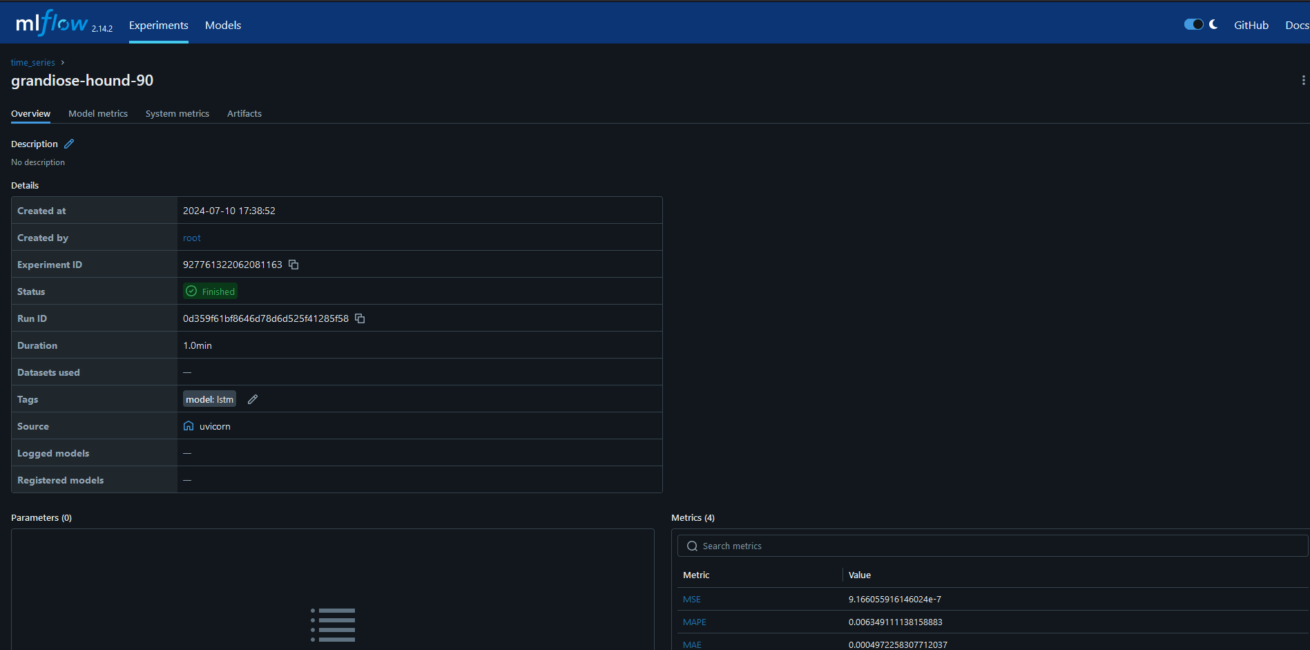 mlflow run id